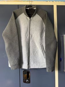 Grey &amp; Black Bomber Jacket