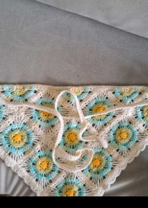 Crochet Bandana with Floral Pattern