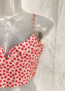 Cute Floral Print Crop Top