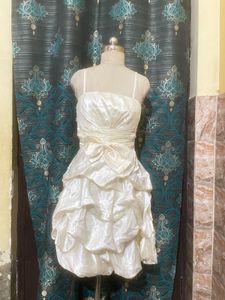 Elegant Cream Layered Cocktail Dress