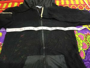 Black Mesh NET Zip-Up Hoodie