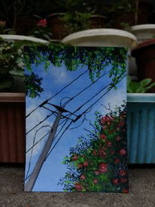 🎨 Above the Wires – Hand-Painted Artwork