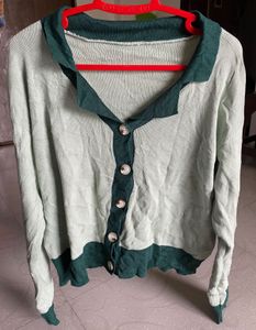 New Stylish Two-Tone Button-Up Cardigan/Shrug