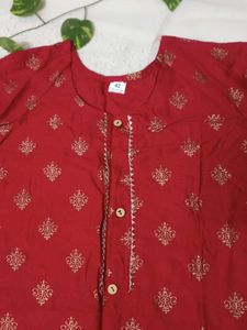 Red &amp; Gold Kurta Palazzo Set