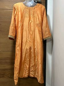 ✨ Peach Embroidered Silk Dupatta Set ✨