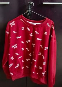 Red Graphic Print Sweatshirt