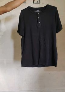 Men's Black Henley T-Shirt