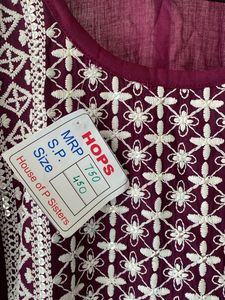 Purple Embroidery Kurti
