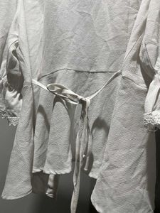 Elegant White Lace Trim Blouse