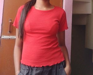 Ribbed Red Tops