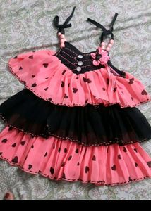 Black And Hot  Pink Phrill  Crop Top