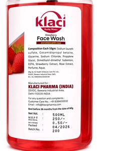 Klaci Strawberry Face Wash - 500ml