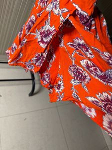 Chic Orange Floral Romper