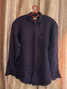 Men's Dark Purple Linen Shirt