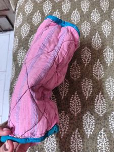 Quilted Pink Stripe Pouch