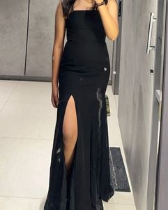 Black party Dress with Thigh Slit