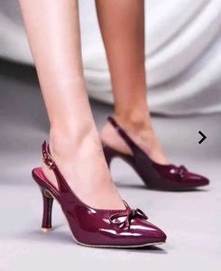 Elegant Burgundy Slingback Heels