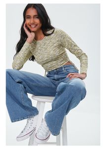 Forever 21Multi Color Textured Fitted Knit Top
