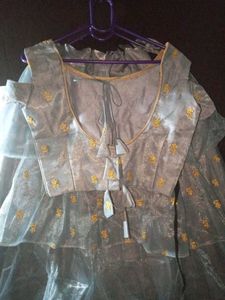Beautiful Grey Ruffled Lehenga Choli+ dupatta