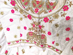 🆓🎁 Pink Embroidered Lehenga