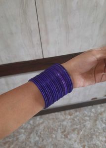 Purple Glass Bangles Set