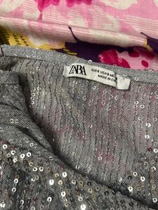 Zara Sequin Wrap style Top