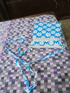 Blue Floral Crossbody Bag