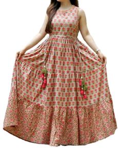 Beautiful Floral Print anarkali gown