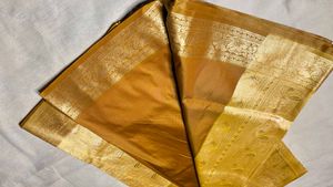 Pastel Mustard Golden Silk Saree