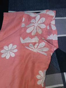 Charming Pink Kurta Set with Floral Print