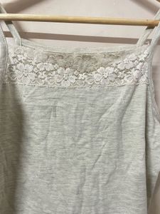 Light Grey Camisole with Lace Detail