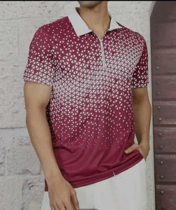 Men's Geometric Print Polo Shirt (Size- XL)