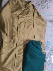 Elegant Golden khadi Silk Kurta Set for Men