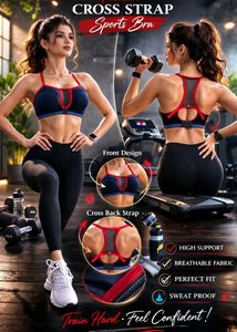 🇳🇿💫🎀Cross Strap Sports Bra - High Support