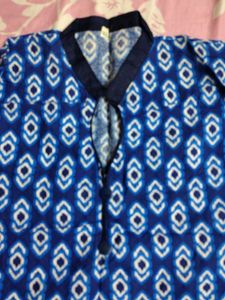 Blue Printed Kurta with leggings