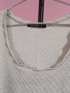Cream Crochet Ruffle Tank Top