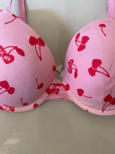 Pink Cherry Print Bra