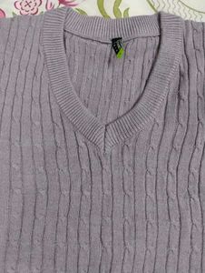 Lavender Cable Knit Sweater Vest