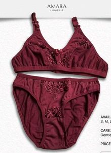 Maroon Bra & Panty Set