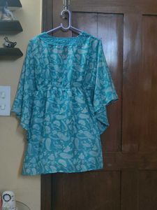 MAX kaftan style semi sheer sequin top