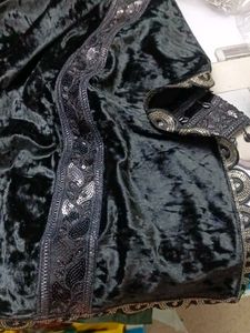 Elegant Black Velvet Salwar Kameez