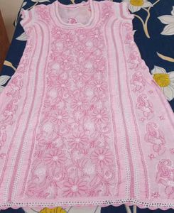 Pink Embroidered Kurta