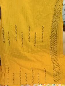 Yellow Embellished Kurti Set