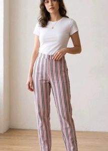 Y2K Striped High-Waisted Pants