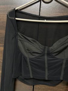 Black Mesh Corset Top