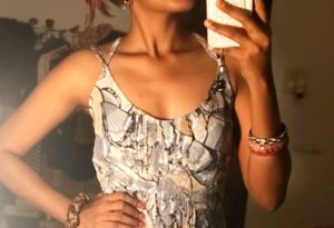 Printed Strappy Mini Dress