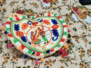 Embroidered Clutch Bag with Tassels