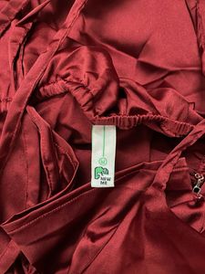 Elegant Red Satin Slip Dress