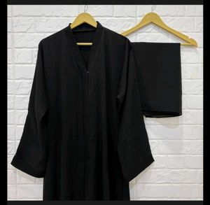 3XL plain abaya / burqa with black duppata