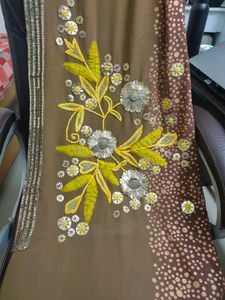 stylish brown saree